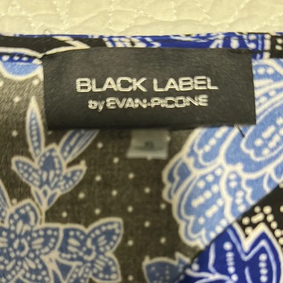 Floral Black and Blue Women's Top - Picture 2 of 2